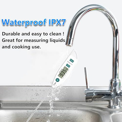 BOMATA Digital Water Thermometer for Liquid, Meat, Cooking, IPX7 Waterproof - color: White