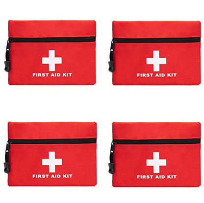 Red Emergency Pouch - Small Travel Rescue Pouch for Car, Home, Office, Kitchen, Outdoors - Empty First Aid Bag (6.3x4.3 4pcs) - style: 6.3x4.3inch 4pcs