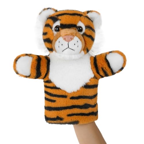 Tiger Hand Puppet Realistic Plush Wild Toy Preschool Education Classroom Supplies Stuffed Large Safari Animal Interactive Role Play Tiger Puppet - color: Tiger