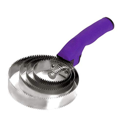 BOTH WINNERS Reversible Stainless Steel Curry Comb with Soft Touch Grip (Purple) - color: purple