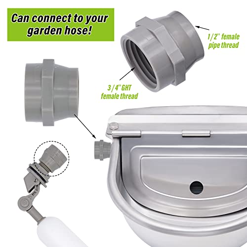 MINYULUA Heated Automatic Water Bowl Stainless Steel for Dogs Horse