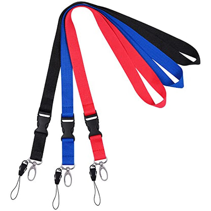 Wisdompro Office Lanyard, 3 Pack 23" Neck Strap Lanyards - Black, Blue, Red - color: 3pack(red, Black & Blue)