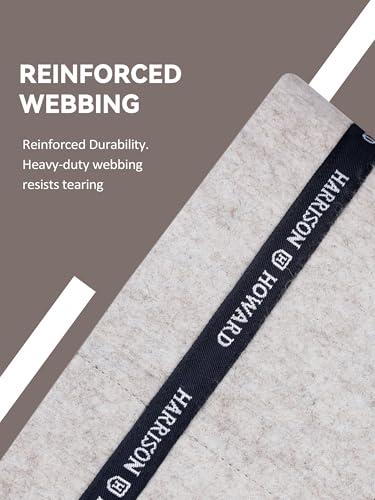 Harrison Howard Western Saddle Pad Liner 5mm/7mm Thin Wool Felt Under Saddle Pad, Shock Absorbing Sweat Barrier, Non Slip - color: Light Tan, size: 32"Lx32"W-5mm Thick