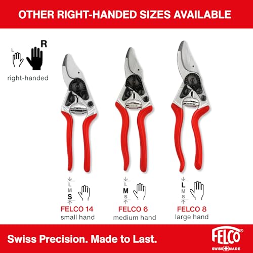 Felco F-12 Pruning Shears – 7.9" Garden Clippers with Anvil & Bypass Blades | Hand Pruners for Gardening | Garden Tool Cutter with Forged Aluminum Handle, Alloy Steel Blade, Medium Hand Fit - size: F12 Medium Rotating Handle