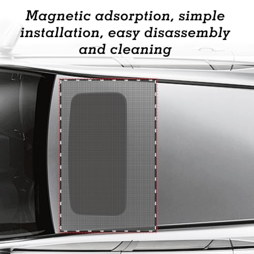 Magnetic Car Sunroof Sun Shade Breathable Mesh, UV Protection Auto Moonroof Screen Cover, Universal Quick Install Vehicle Window Mesh Bug Net Accessory for Camping, Parking (63.1×39.2 in) - size: 63.1*39.2 In