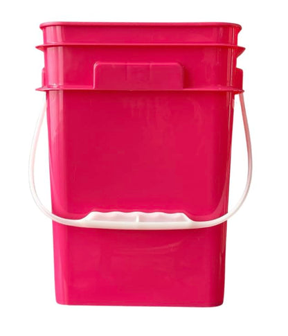 House Naturals 4 Gallon Square Food Grade Plastic Bucket with Lid, Made in USA (Pack of 2) BPA Free (Magenta) - color: Magenta