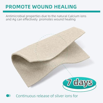 Dimora Upgrade Silver Calcium Alginate Wound Dressing -Silver-Infused Wound Care Non Stick Gauze for Wounds Care, Highly Absorbent Sterile Bandage Pads with Ag, 2'' x 2'' Patches 12 Packs Individual - size: 2'' x 2'', style: Upgrade Ag alginate 12pack(2''