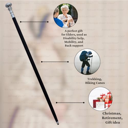 Brass Handle Victorian Telescope Foldable Wooden Walking Stick Cane Ideal Vintage Gift Men Women Father/Mother - style: Victorian