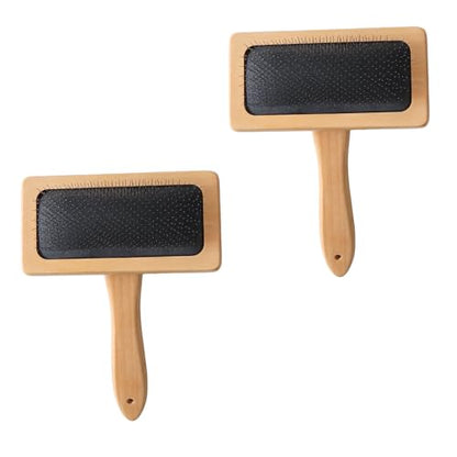 Yinluluna 2 Pcs Wool Carders, Needle Felting and Pet Grooming Tools, Black - color: Black