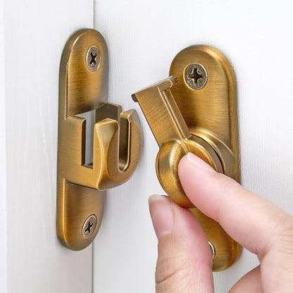 Brass 90/180 Degree Barn Door Latches,Flip Gate Lock - color: Brass