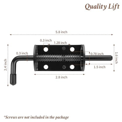 Shed Door T-Handle Lock Latch Kit with 4 Keys, Shed Barn Coop Storage Door T-Lock Set, Adjustable 5-1/2" Stem, with Spring Loaded Gate Pin Bolt Latch - 1 Lock+2 Latch - style: Lock 5-1/2" + Latch 6in