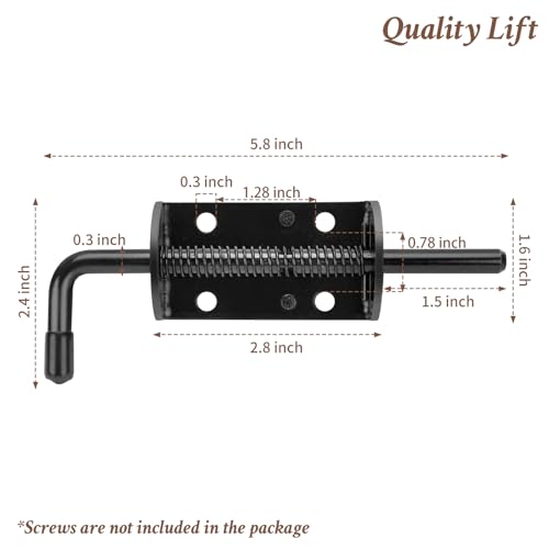 Shed Door T-Handle Lock Latch Kit with 4 Keys, Shed Barn Coop Storage Door T-Lock Set, Adjustable 4-3/4" Stem, with Spring Loaded Gate Pin Bolt Latch - 1 Lock+2 Latch - style: Lock 4-3/4" + Latch 6in