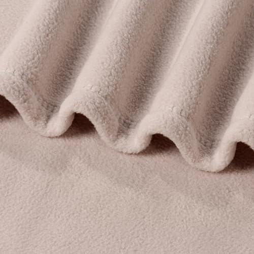 Berkshire Blanket Microfleece Twin Size Bed Blanket Macadamia,Lightweight Soft Breathable Plush Micro Fleece Blanket for Bed Couch Sofa,60x92 Inches - color: Macadamia, size: Twin/Twin XL