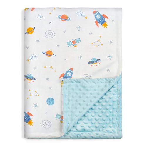 SANDJEST Outer Space Minky Blanket 30 x 40 Inches, Gift for Christmas Birthday - color: Outer Space