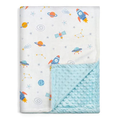 SANDJEST Outer Space Minky Blanket 30 x 40 Inches, Gift for Christmas Birthday - color: Outer Space