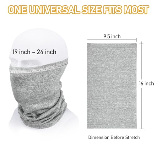 TICONN Neck Gaiter for Men Women, Cooling Bandana Face Mask Cover Gator - color: Heather Gray-4pk, style: Quick Dry