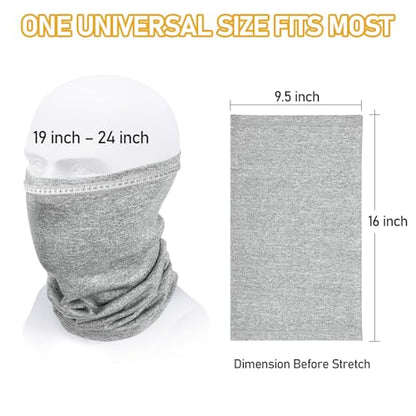 TICONN Neck Gaiter for Men Women, Cooling Bandana Face Mask Cover Gator - color: Heather Gray-4pk, style: Quick Dry
