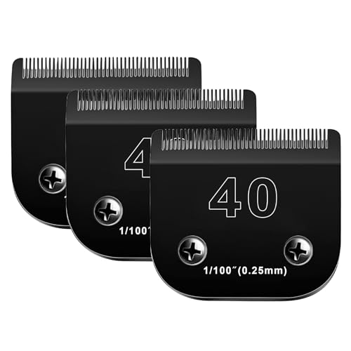 3PACK 40 Blade Dog Grooming Blades Compatible with Andis/Wahl KM10 Series - color: 2PC 5FC:1/4''(6.3MM)