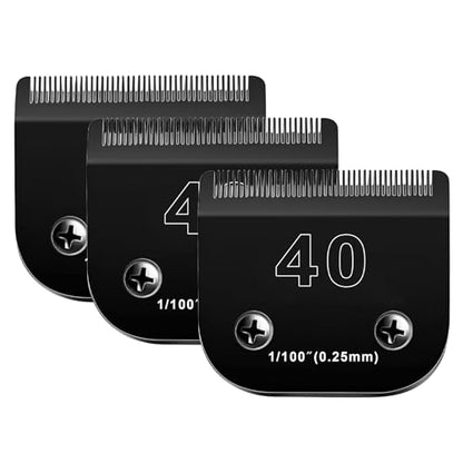 3PACK 40 Blade Dog Grooming Blades Compatible with Andis/Wahl KM10 Series - color: 2PC 5FC:1/4''(6.3MM)