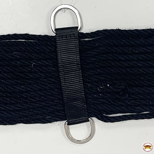 HILASON Horse Western 27 Strand Double Weave Black Roper Cinch | Girth Strap for Horses Back Saddle - size: 36 In