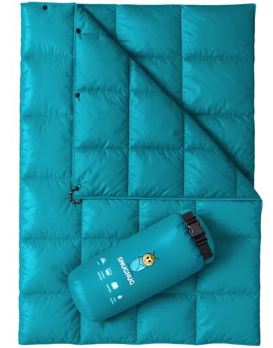 Puffy Blanket for Cold Weather - Down Camping Blanket with Sustainable Insulation, Lightweight & Warm Outdoor Camping Quilt, Water-Resistant, Compact & Packable - color: Maritime
