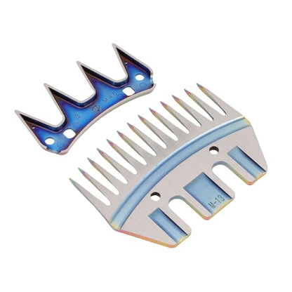 Fabater Sheep Shears Blades, High Carbon Steel 13 Tooth Replacement Blades, Electric Wool Shear with Colorful Design for Goats Sheep Alpacas Grooming Efficient Cutting Without