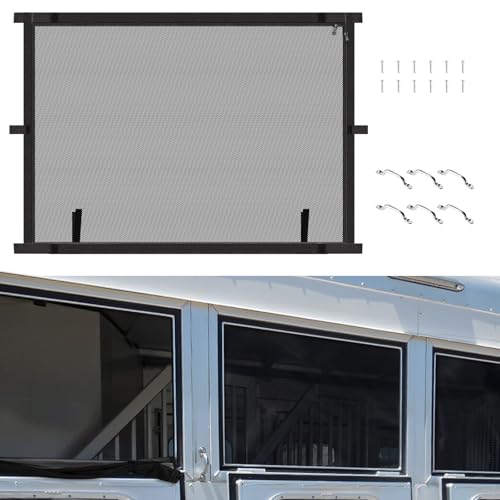 Horse Trailer Window Screen with Zipper, 35 Inch Length x 26 Inch Height
