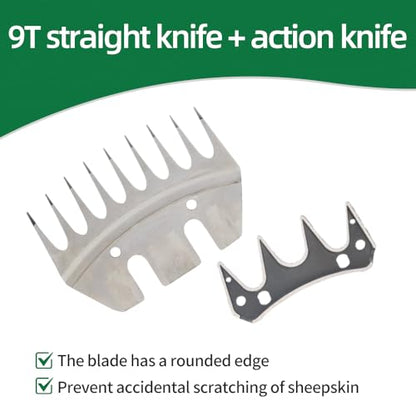 Sheep Shear Blade Straight 9-Tooth Wool Shearing Comb and Cutter Blade Set Sheep Alpaca Goats Farm Tool