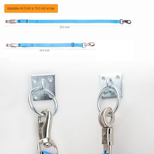 4PCS Cross Ties,Heavy Duty Adjustable Nylon Cross Ties for Horse Horse Trailer Tie with Panic Snap and Bull Snap,Adjustable Length from 44.5-78.5 Inch,Blue - style: Blue-4PCS