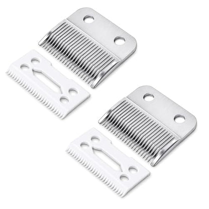 Clippers Blades Replacement Compatible with Wahl 30-15-10(#1037-400),Professional Animal Standard Adjustable Blade Set,Ceramic Dog Blade Set,2 Set (Silver) - color: Silver