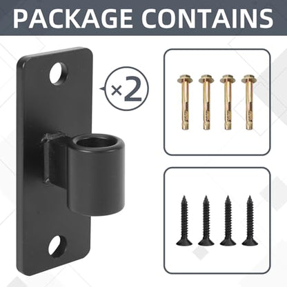 Gate Hinges, 2 Pack Steel Wall Mount Gate Hinge Fit 5/8'' Pin Fence Post Hinge, Heavy Duty Gate Hinges for Wooden or Concrete Farm Gate and Fence Gate(Screws Included) - color: Black-2 Packs