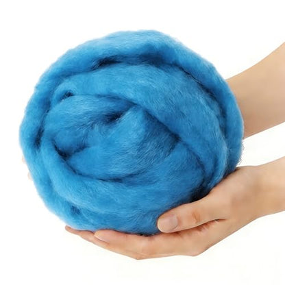 VNAKER 3.4oz Needle Felting Wool Blue for DIY Needle Craft Enthusiasts - color: Blue