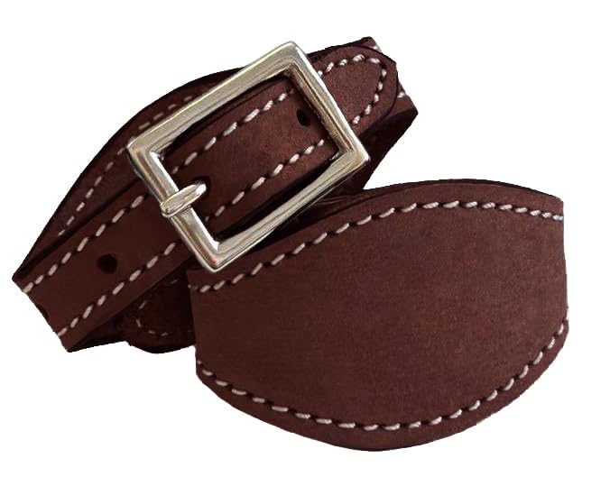 Stitched Leather Western Saddle Stirrup Replacement Hobbles for Youth Saddle - color: Tan/Medium