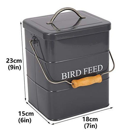 Geyecete Bird Feeder,Bird Food Jar Pet Food Storage Airtight Food Storage Container-Gray - color: Gray