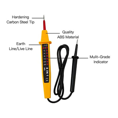 Portable Voltage Tester Tools with LED Lights, AC/DC Voltage Detector Pen, Test Range 6-380V