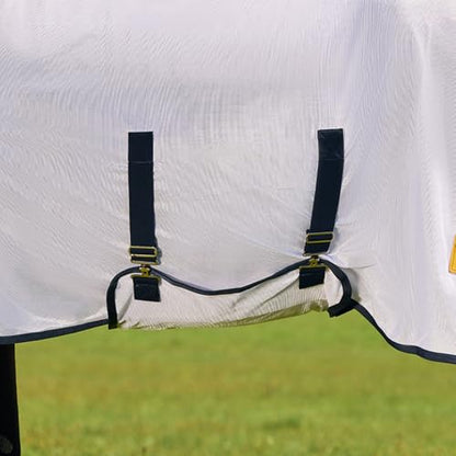 Saxon Mesh with Belly Wrap Fly Sheet Combo, White/Navy, 75" - color: White/Navy, size: 75"