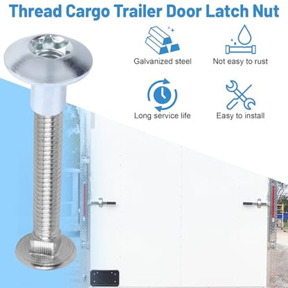 Fuoequl Trailer Hasp Bolt Kit, for Trailer Cam Action Hasp 8 pcs - style: Trailer Hardware Nuts
