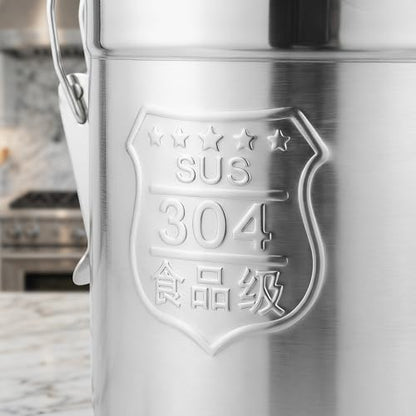 1.61Gal 304 Stainless Steel Airtight Canister,Metal Bucket Large Stainless Steel Canisters - Locking Clamp & Airtight Lids - Dog Food/Bird Seed/Coffee Storage Container - color: 1.61 GAL