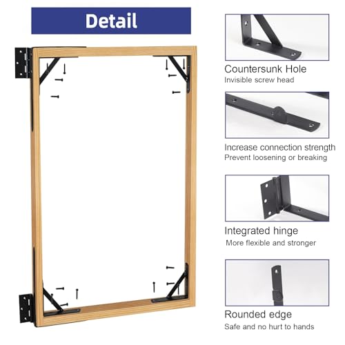 Fence Gate Kit Gate Hardware, 2 Set Anti Sag Gate Kit Heavy Duty No Sag, Anti Twist Gate Frame Corner Brackets Kit Withstand 150 lbs, Gate Hardware Kit for Wood Fence Gate - style: 2 Set