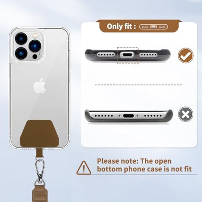 CACOE Phone Lanyard, Black+Brown,2 Pcs - color: Black+brown, size: 21.65"