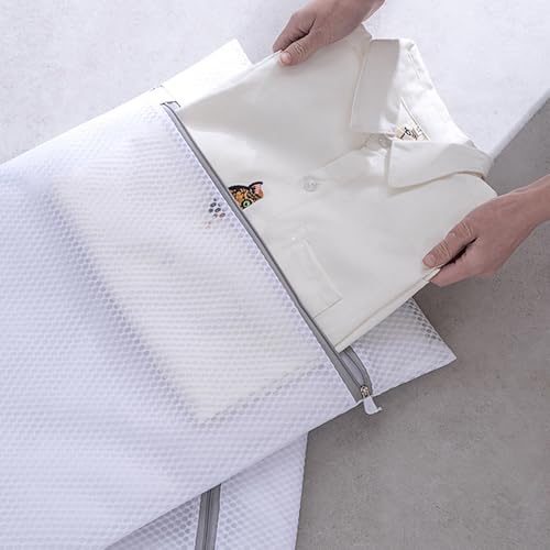 3Pcs Durable Honeycomb Mesh Laundry Bags for Delicates 12 x 16 Inches (3 Medium)