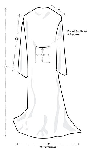 Catalonia Wearable Blanket with Sleeves for Women & Men, Fleece Wrap Throw - color: Black