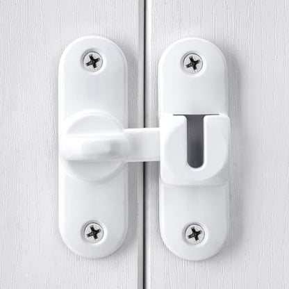 White 90/180 Degree Barn Door Latches,Flip Gate Lock - color: White