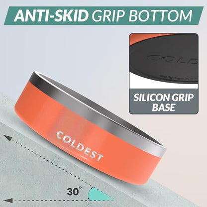 Coldest Dog Bowl - Anti Rust Metal, Non Slip, 3 Layers Insulated Stainless Steel Dog Bowls - Spill Proof & Heavy Duty - Water Bowl for Dogs, Cats & Pets, Dish Washer Safe (42 oz,Candy Red Glitter) - color: Candy Red Glitter, size: 42 oz