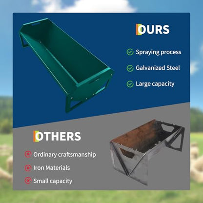 Garvee Livestock Feeder, 45.13" Hay Feeder for 10 Sheep Once - color: Dark Green