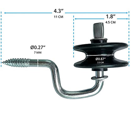 QMARK 10 Pack Electric Fence Wood Post Anchors, Wood Post Screw-in Insulators (Roller Insulators)