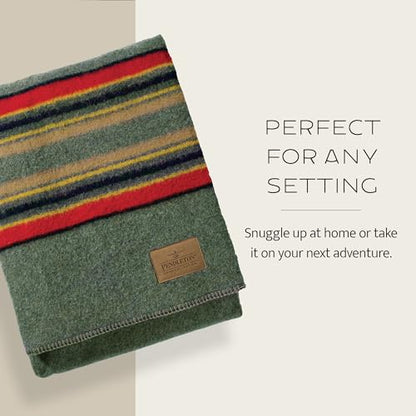 Pendleton Yakima Camp Blanket Full Queen 90" x 90" - Wool Cotton - color: Mineral Umber, size: Queen