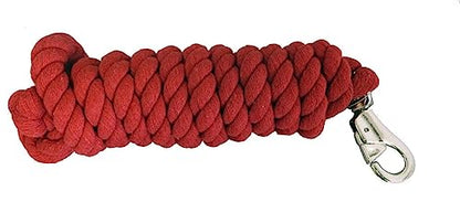 AJ Tack 10 Ft Cotton Lead Rope, 3/4 in, Bull Snap Purple - color: Purple
