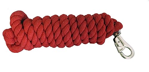 AJ Tack 10 Ft Cotton Lead Rope, 3/4 in, Bull Snap Navy Blue - color: Navy Blue