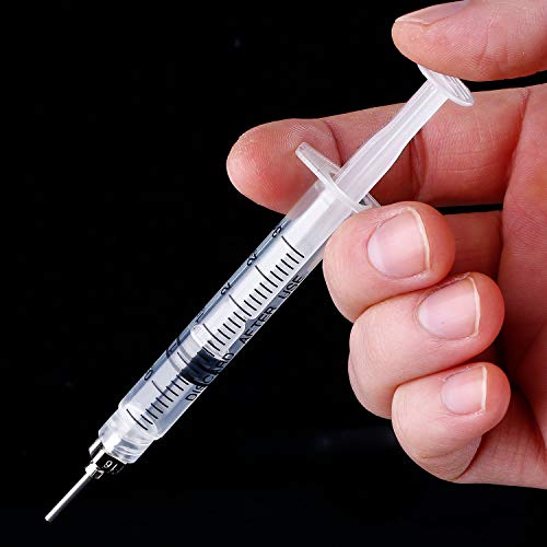 TecUnite 3 ml 20 Pack Plastic Syringes Without Needle for Liquid and Craft